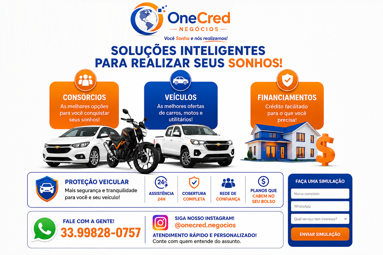 OneCred Negócios - soluções inteligentes para realizar seus sonhos